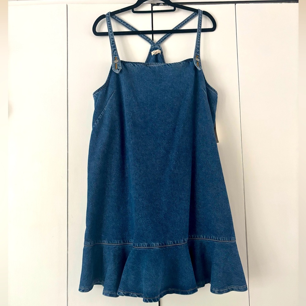 Denim overall dress